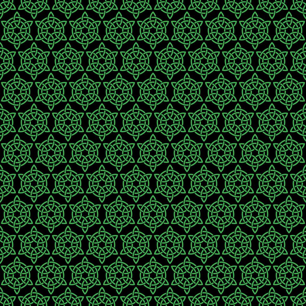 sömlösa gröna och svarta keltiska knutmönster vektor