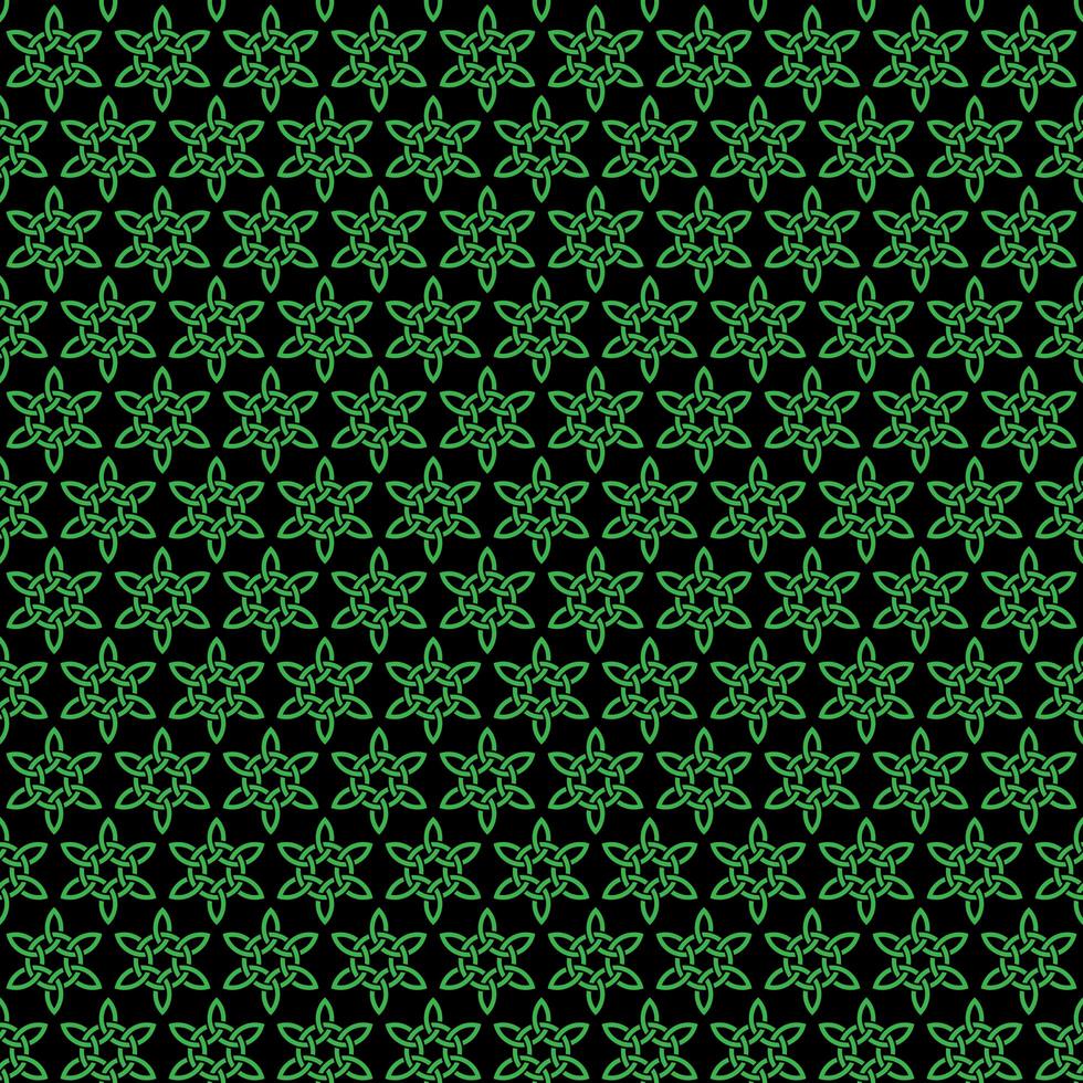 nahtloses grün-schwarzes keltisches Knotenmuster vektor