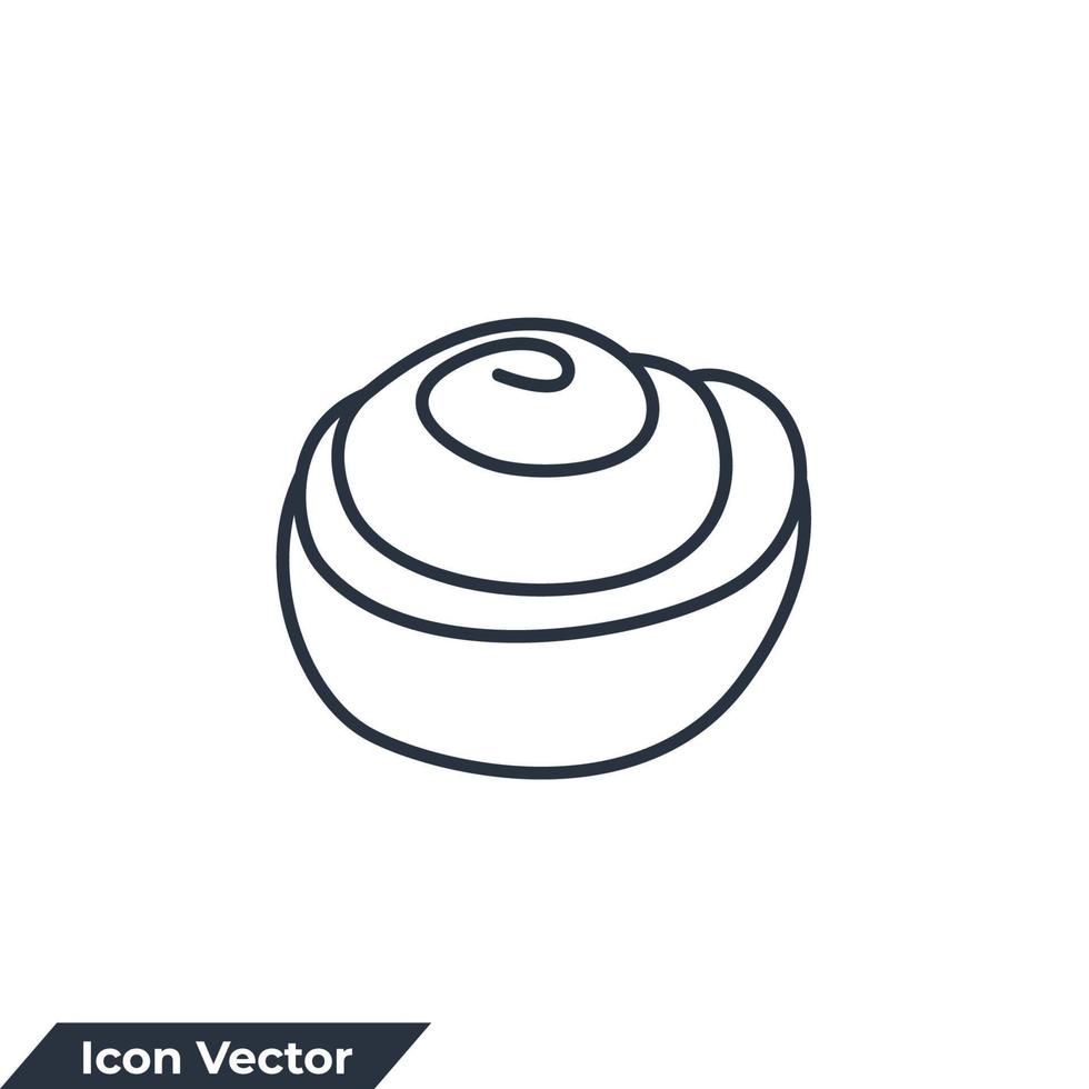 Zimtschnecken-Symbol-Logo-Vektor-Illustration. Symbolvorlage für frische Zimtbäckerei-Lebensmittelbrötchen für Grafik- und Webdesign-Sammlung vektor