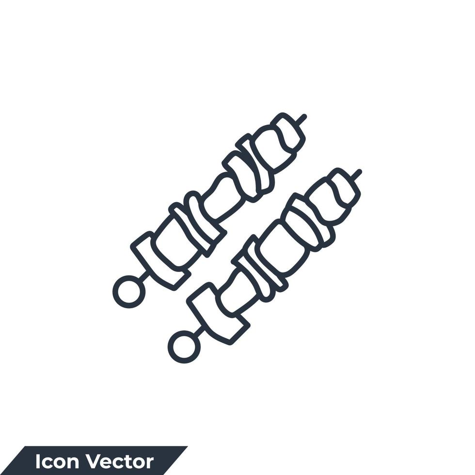 Schaschlik Symbol Logo Vektor Illustration. Schaschlik-Symbolvorlage für Grafik- und Webdesign-Sammlung