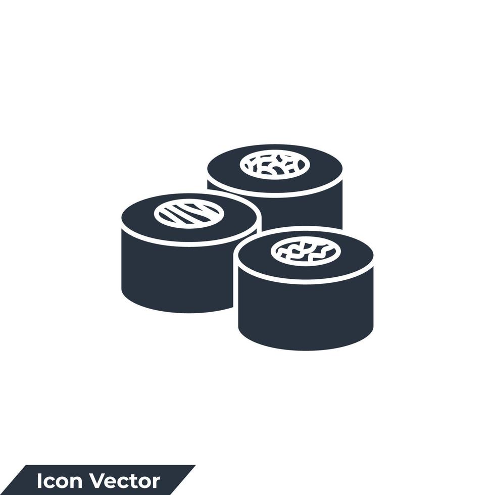 sushi ikon logotyp vektor illustration. sushi symbol mall för grafisk och webb design samling