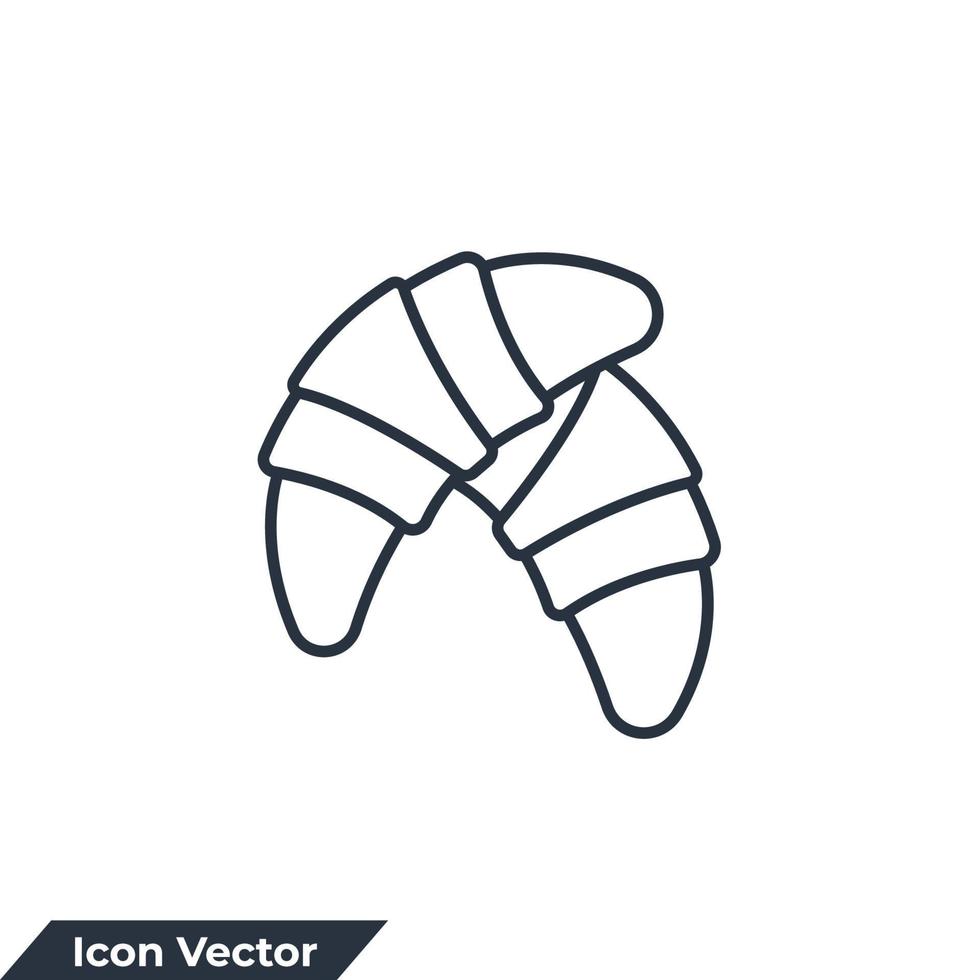 croissant ikon logotyp vektor illustration. croissant symbol mall för grafisk och webb design samling