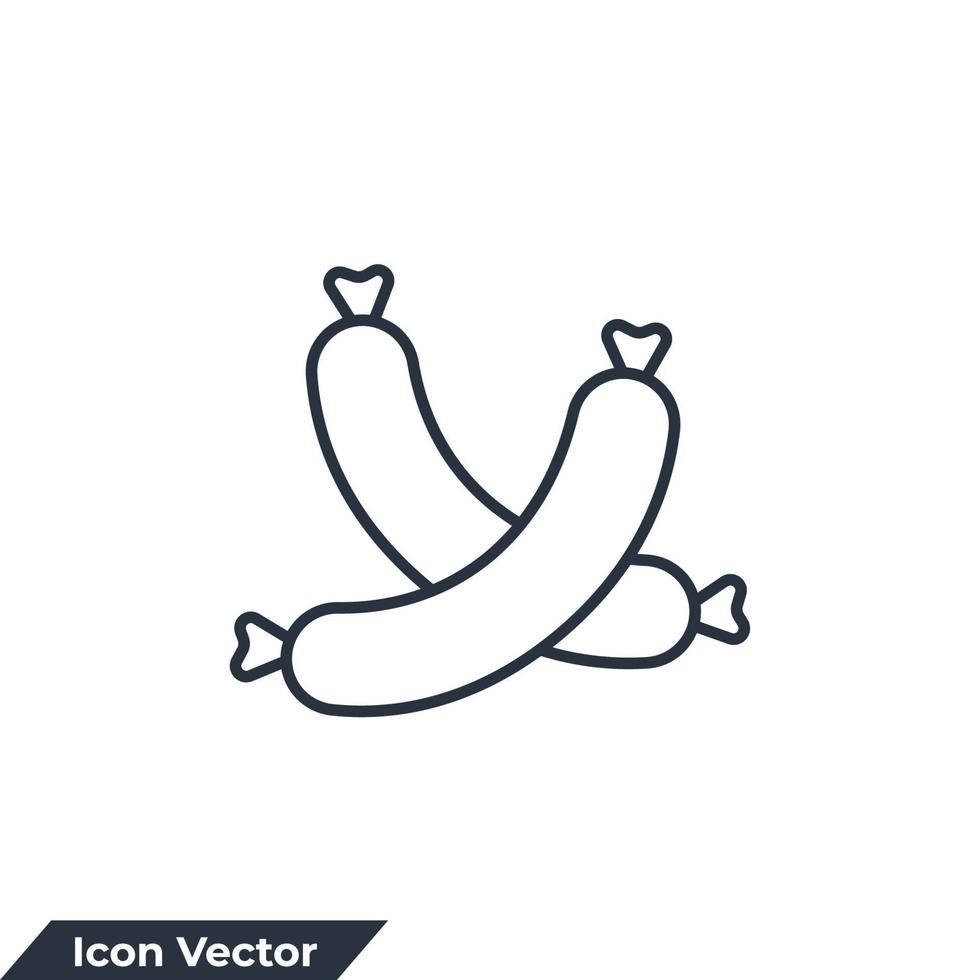 Wurst-Symbol-Logo-Vektor-Illustration. Wurstsymbolvorlage für Grafik- und Webdesign-Sammlung vektor
