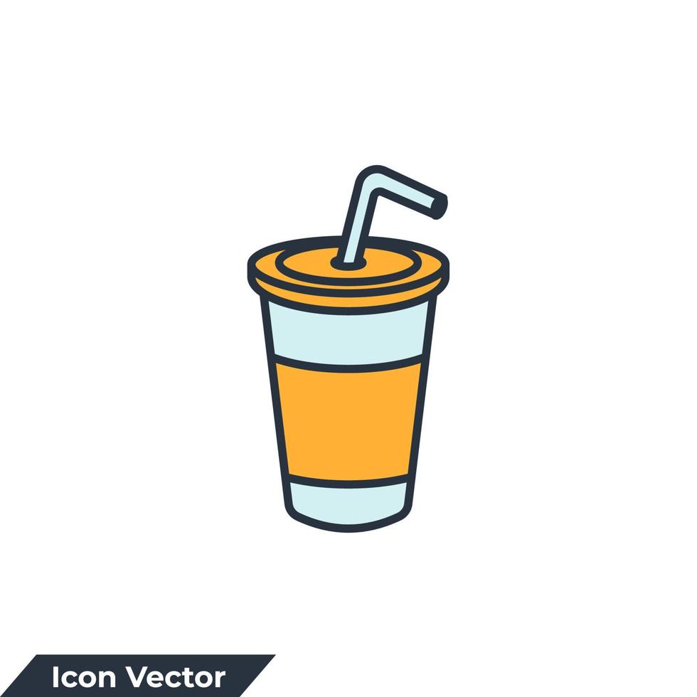 mjuk dryck ikon logotyp vektor illustration. juice eller kall dryck symbol mall för grafisk och webb design samling
