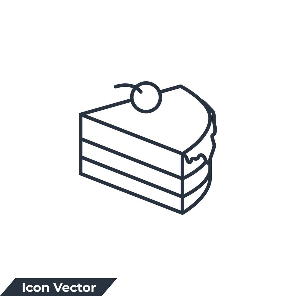 kaka ikon logotyp vektor illustration. ljuv kaka efterrätt symbol mall för grafisk och webb design samling