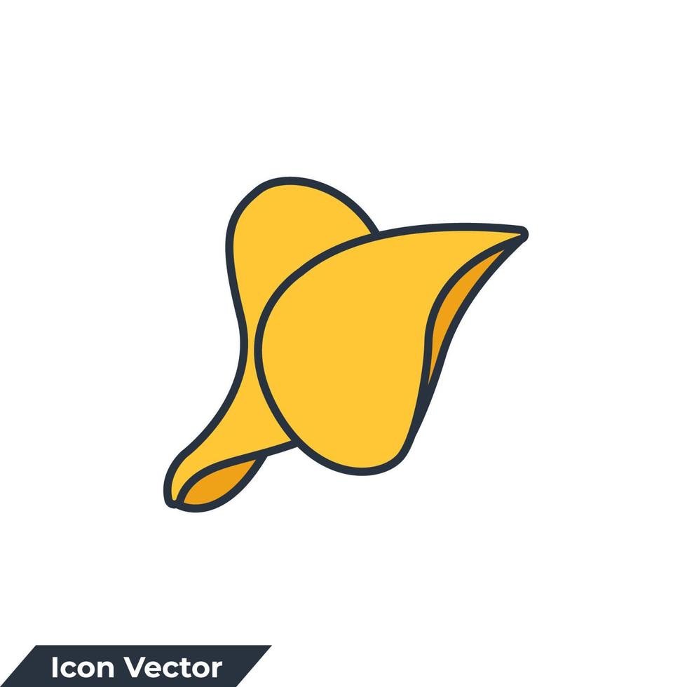 Kartoffelchips-Symbol-Logo-Vektor-Illustration. Symbolvorlage für Kartoffelchips für Grafik- und Webdesign-Sammlung vektor