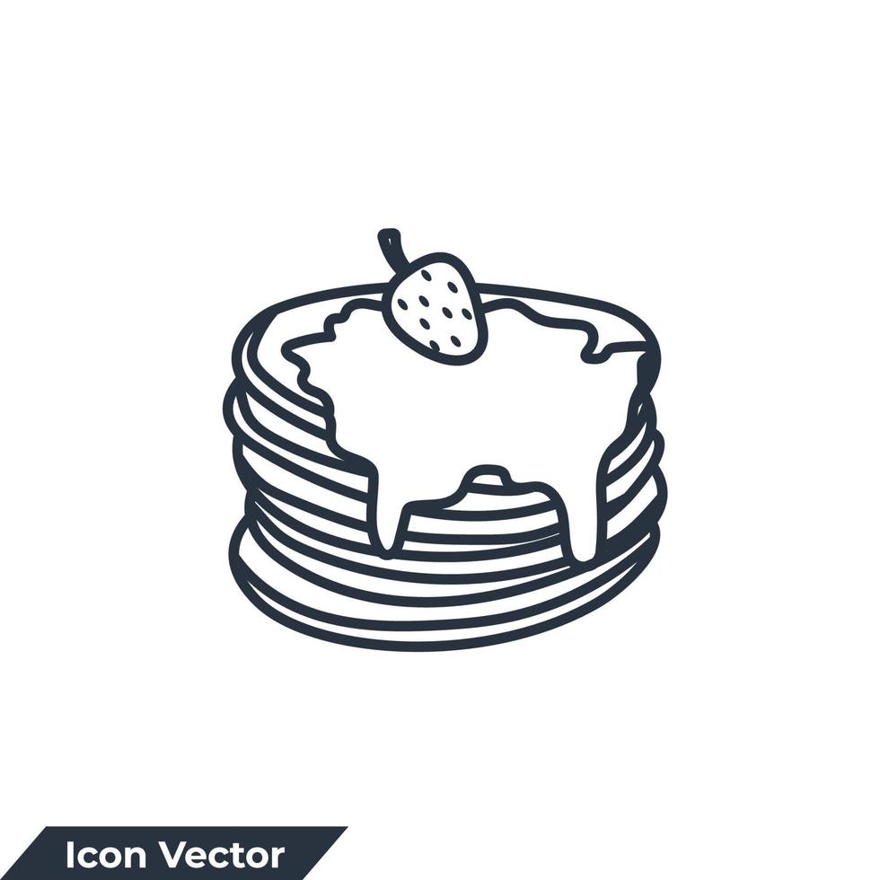 pannkaka ikon logotyp vektor illustration. frukost pannkakor symbol mall för grafisk och webb design samling