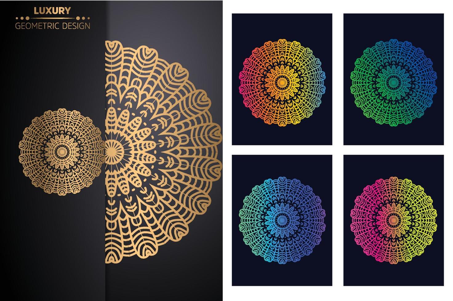 Luxuriöser dekorativer Mandala-Design-Hintergrund Mandala-Muster-Malbuch-Kunst-Tapeten-Design, Fliesenmuster, Grußkarte, Aufkleber, Spitze und Tätowierung. Dekoration für die Innenarchitektur vektor