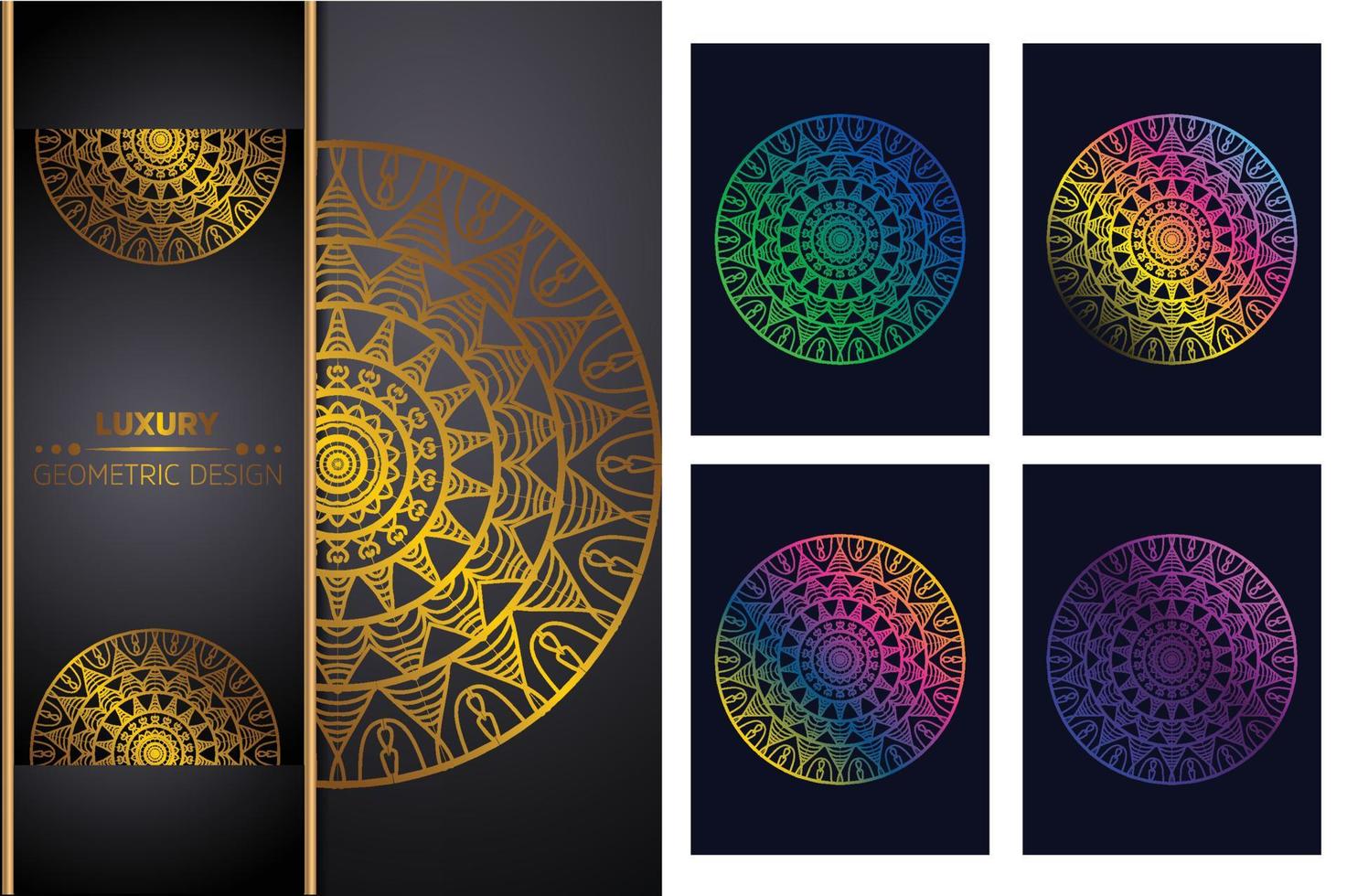 Luxuriöser dekorativer Mandala-Design-Hintergrund Mandala-Muster-Malbuch-Kunst-Tapeten-Design, Fliesenmuster, Grußkarte, Aufkleber, Spitze und Tätowierung. Dekoration für die Innenarchitektur vektor