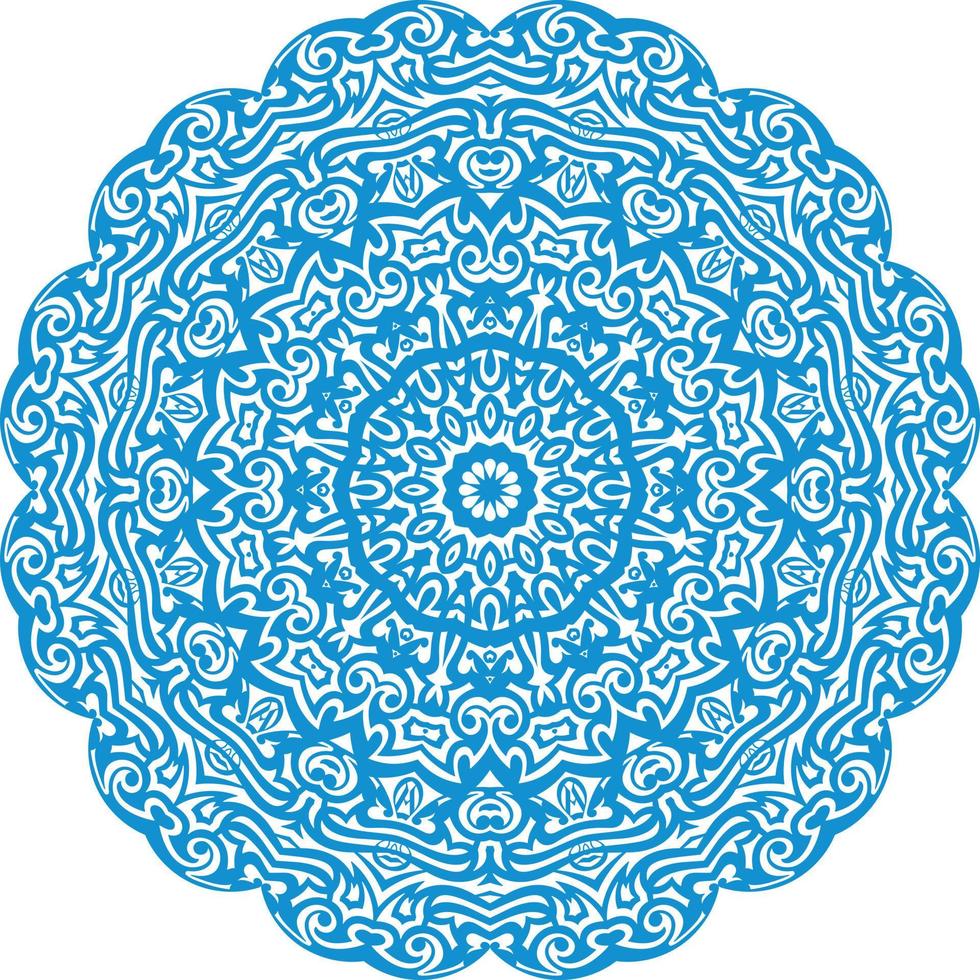 blå Färg mandala mönster.blommigt cirkulär mönster design.blommigt cirkulär mönster design. vektor