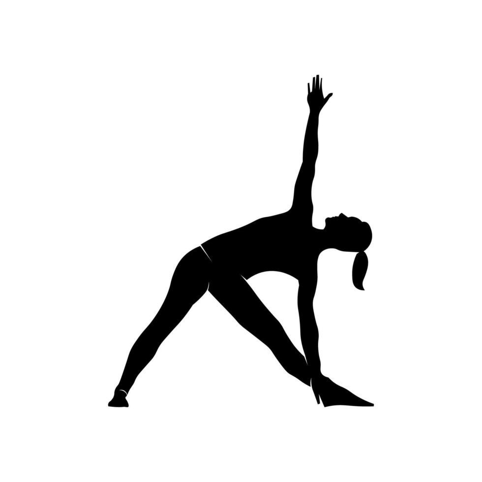 Silhouette Yoga-Pose. eine Bewegung zum Entspannen vektor