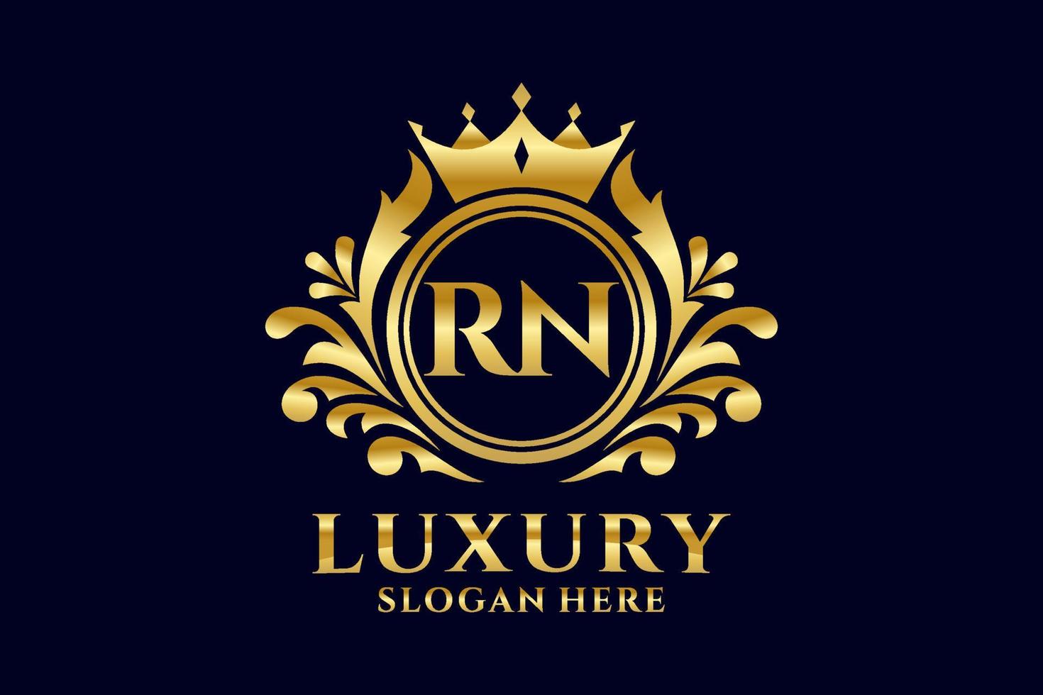 Royal Luxury Logo-Vorlage mit anfänglichem rn-Buchstaben in Vektorgrafiken für luxuriöse Branding-Projekte und andere Vektorillustrationen. vektor