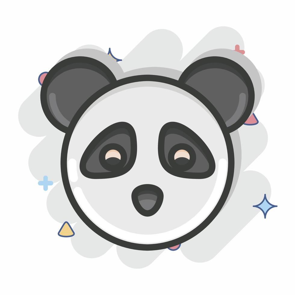 Symbol-Panda. bezogen auf Tierkopfsymbol. Comic-Stil. einfaches Design editierbar. einfache Abbildung. niedlich. Ausbildung vektor