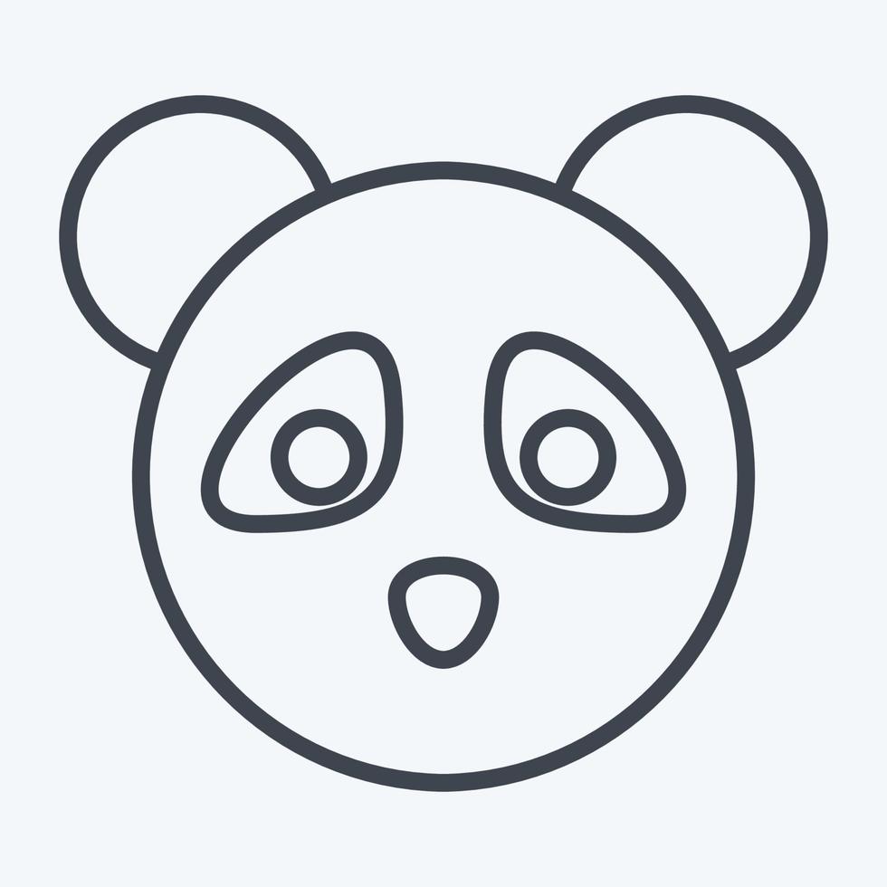 Symbol-Panda. bezogen auf Tierkopfsymbol. Linienstil. einfaches Design editierbar. einfache Abbildung. niedlich. Ausbildung vektor