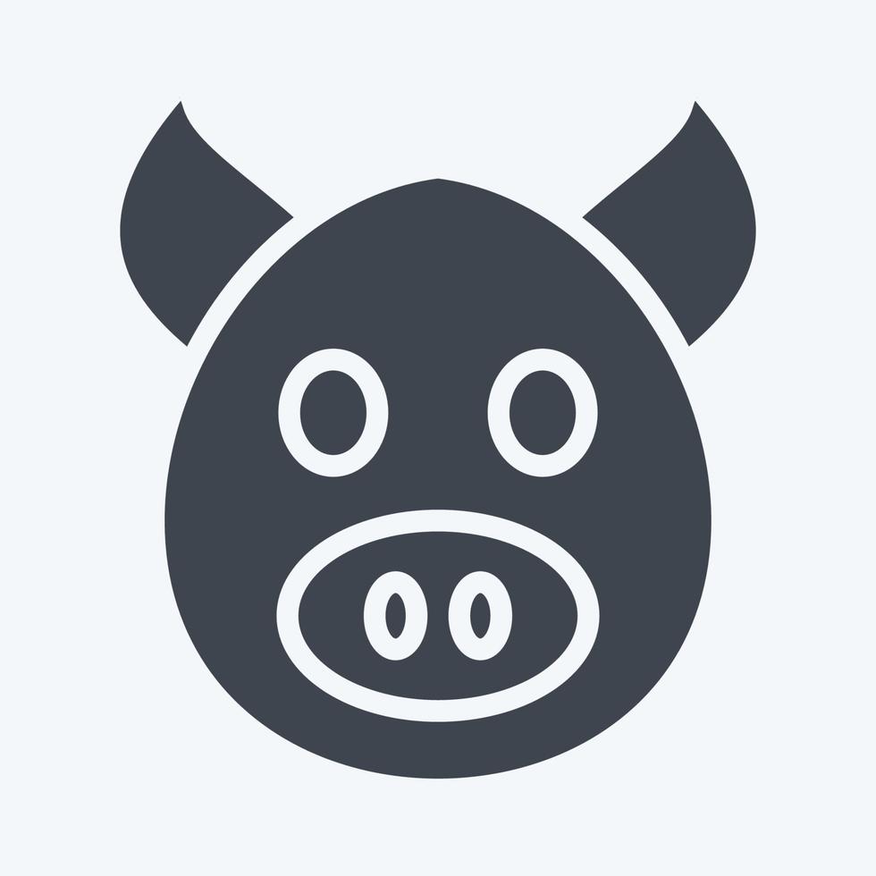 ikon gris. relaterad till djur- huvud symbol. glyf stil. enkel design redigerbar. enkel illustration. söt. utbildning vektor