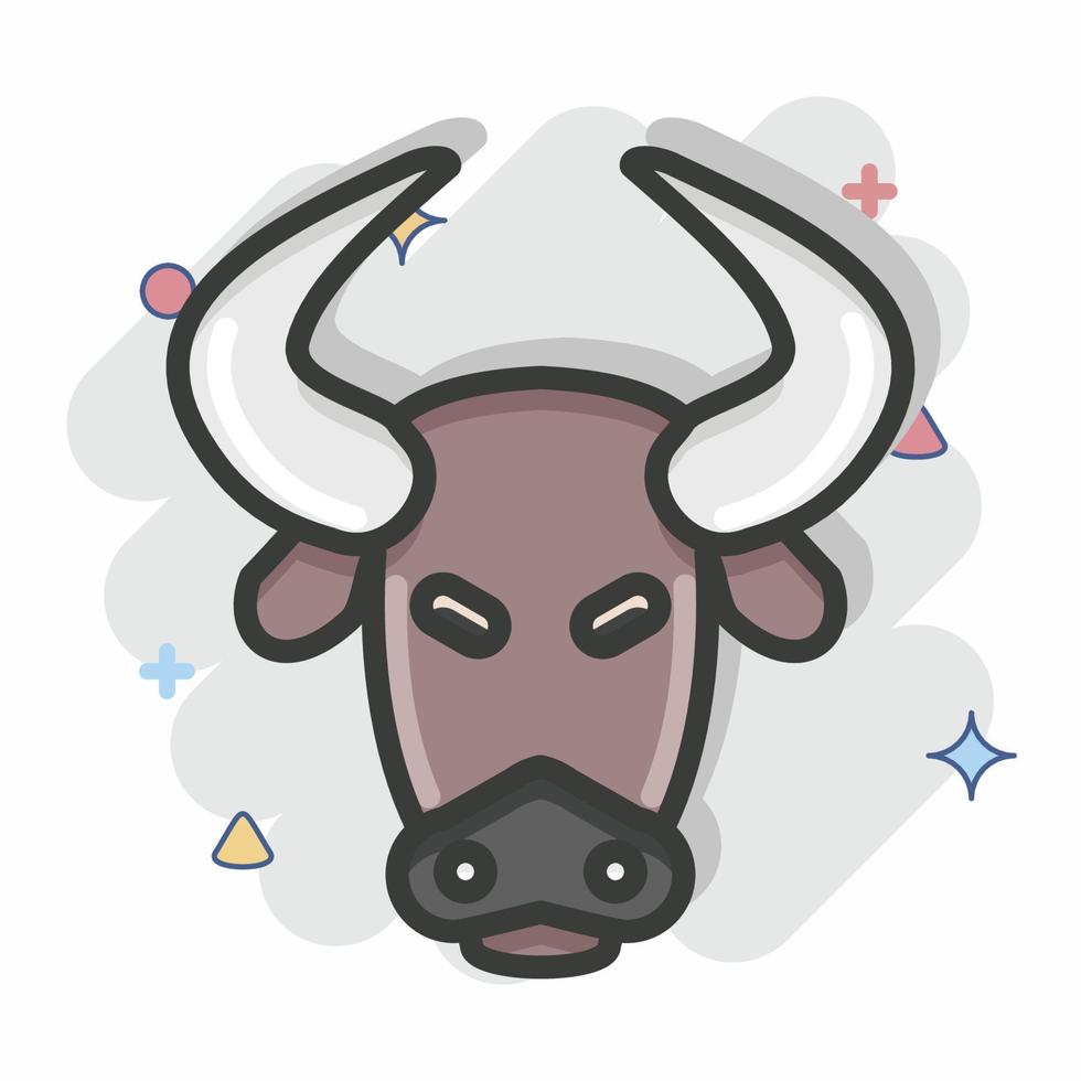 Symbol Bison. bezogen auf Tierkopfsymbol. Comic-Stil. einfaches Design editierbar. einfache Abbildung. niedlich. Ausbildung vektor