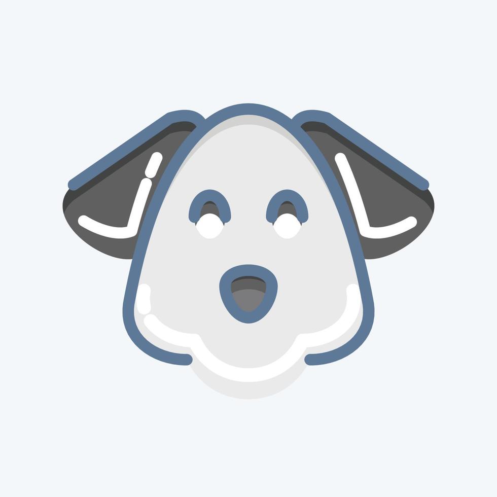ikon hund. relaterad till djur- huvud symbol. klotter stil. enkel design redigerbar. enkel illustration. söt. utbildning vektor