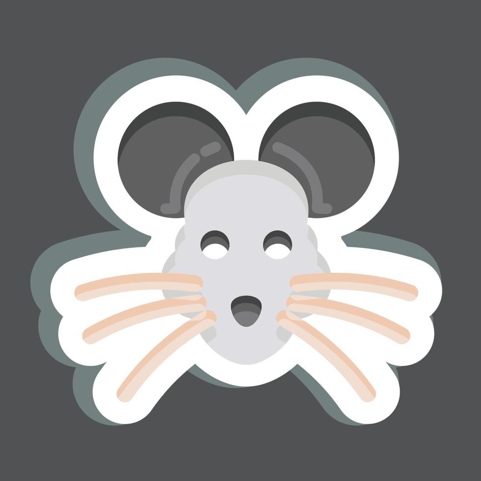 klistermärke råtta. relaterad till djur- huvud symbol. enkel design redigerbar. enkel illustration. söt. utbildning vektor