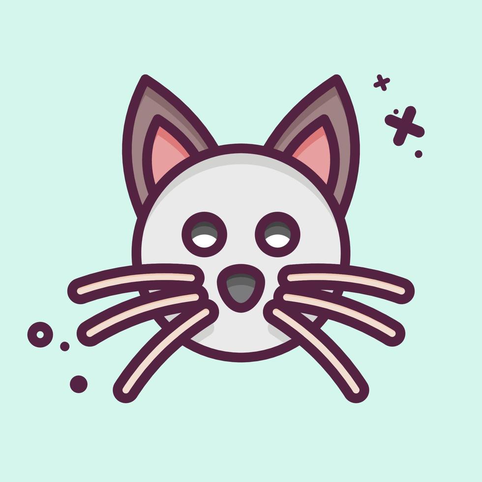 Symbol Katze. bezogen auf Tierkopfsymbol. mbe-Stil. einfaches Design editierbar. einfache Abbildung. niedlich. Ausbildung vektor
