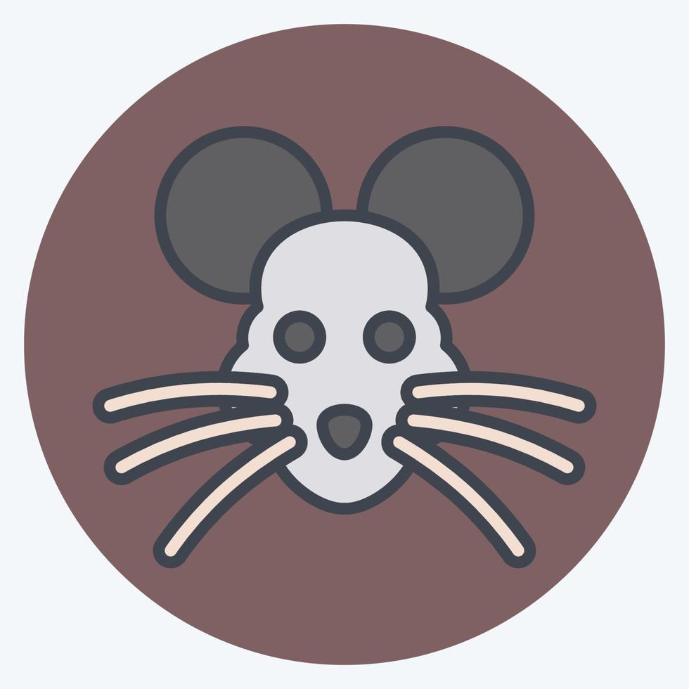 ikon råtta. relaterad till djur- huvud symbol. Färg para stil. enkel design redigerbar. enkel illustration. söt. utbildning vektor