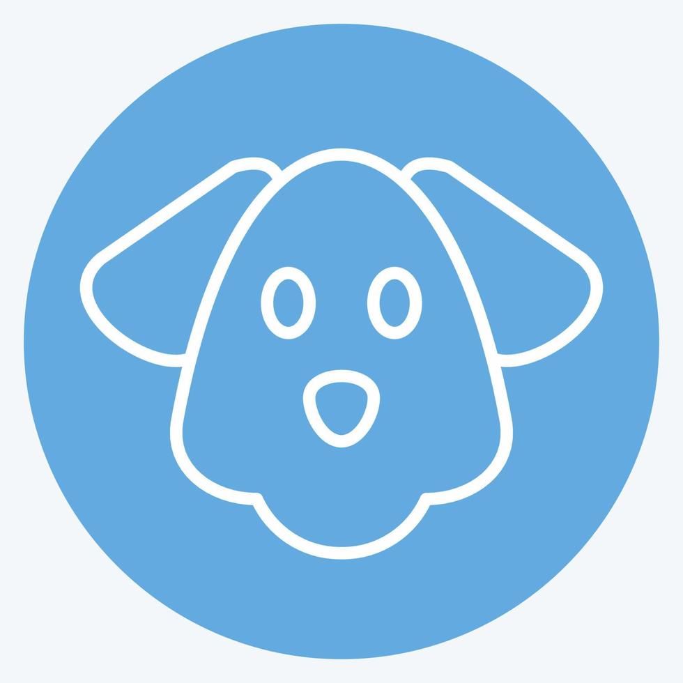 ikon hund. relaterad till djur- huvud symbol. blå ögon stil. enkel design redigerbar. enkel illustration. söt. utbildning vektor