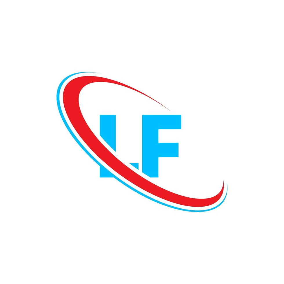 lf-Logo. lf-Design. blauer und roter lf-buchstabe. lf-Buchstaben-Logo-Design. Anfangsbuchstabe lf verknüpfter Kreis Monogramm-Logo in Großbuchstaben. vektor