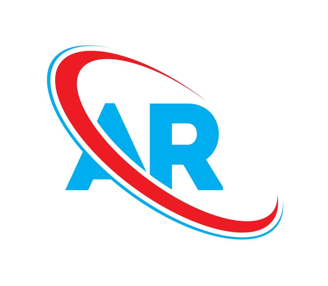 ar-Logo. AR-Design. blauer und roter ar-buchstabe. ar-Brief-Logo-Design. Anfangsbuchstabe ar verknüpfter Kreis Monogramm-Logo in Großbuchstaben. vektor