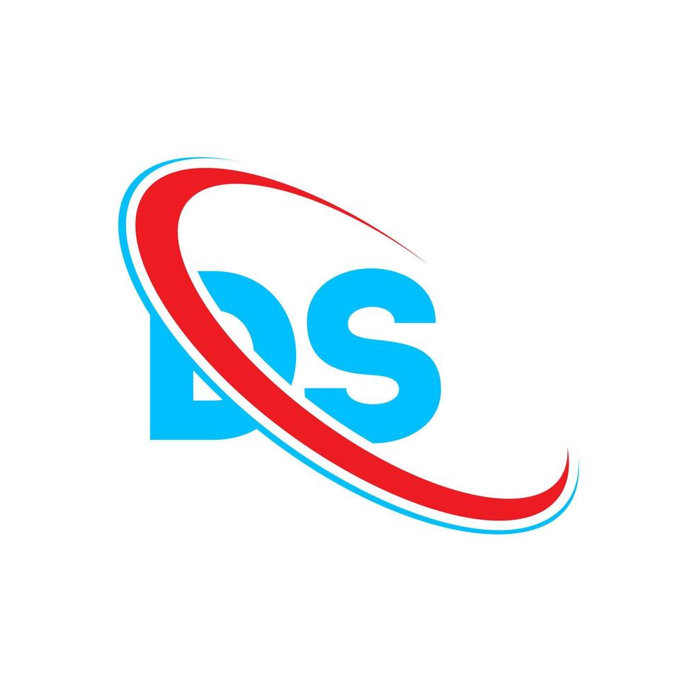 ds-Logo. DS-Design. blauer und roter ds-buchstabe. ds-Brief-Logo-Design. Anfangsbuchstabe ds verknüpfter Kreis Monogramm-Logo in Großbuchstaben. vektor