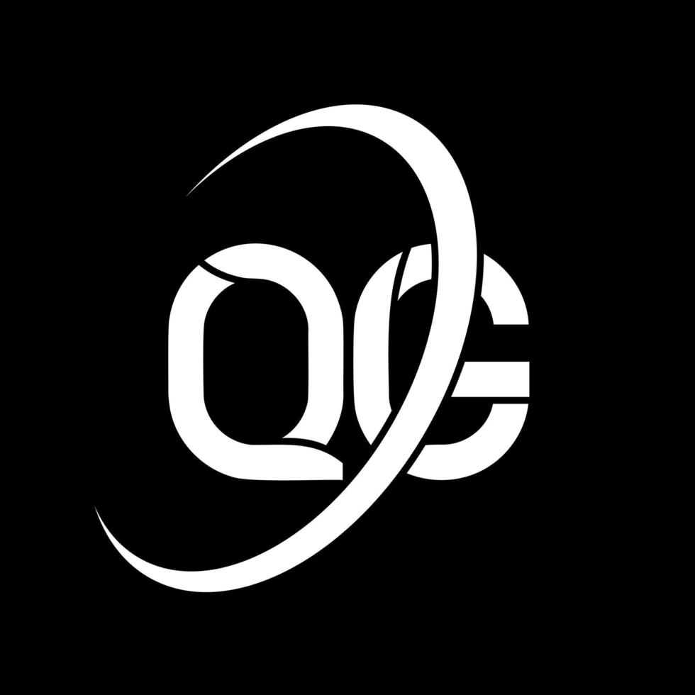 qg logotyp. q g design. vit qg brev. qg brev logotyp design. första brev qg länkad cirkel versal monogram logotyp. vektor
