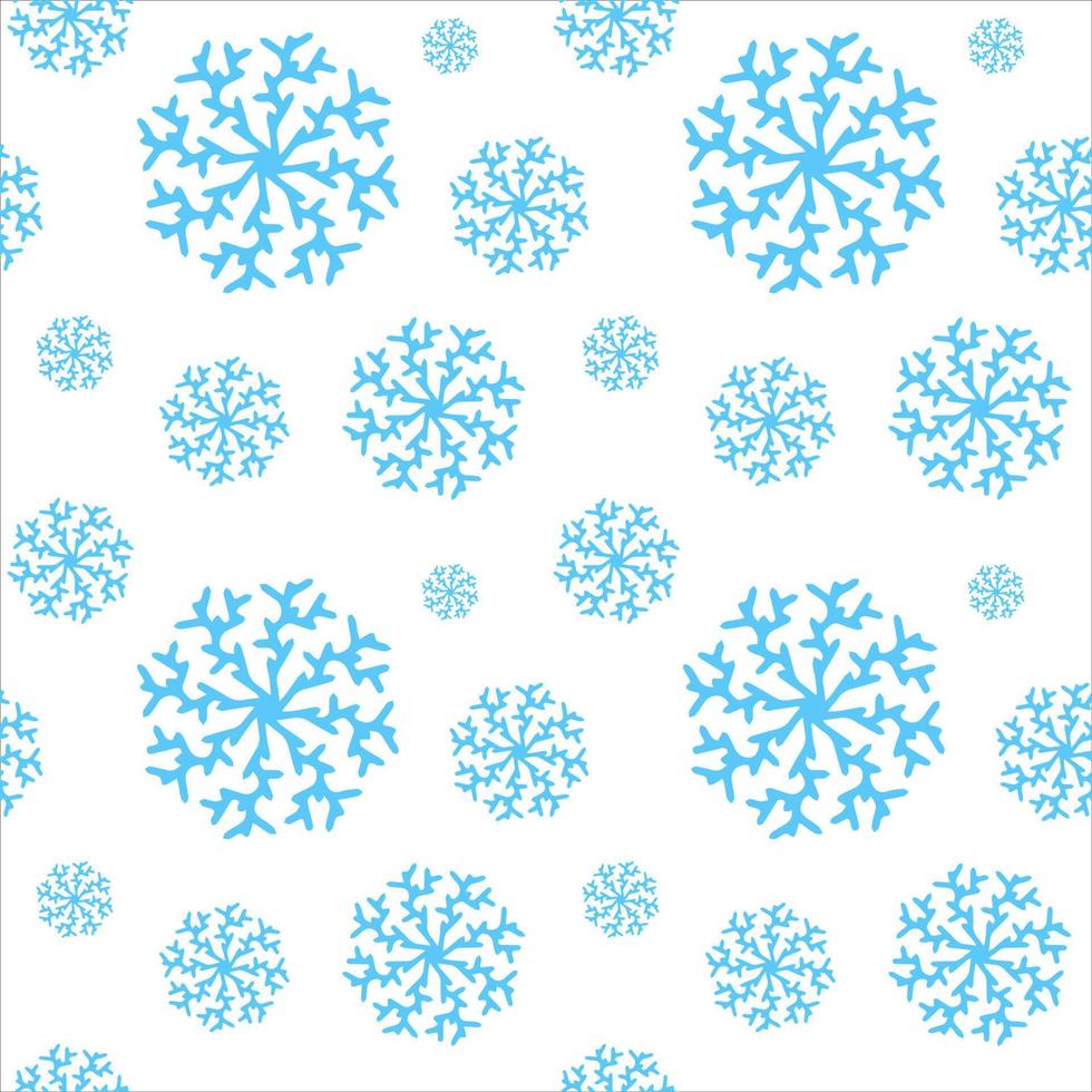 jul seamless mönster med snöflingor isolerad på vit bakgrund. gott nytt år tapeter och omslag för säsongsdesign, textil, dekoration, gratulationskort. handritade utskrifter och doodle. vektor