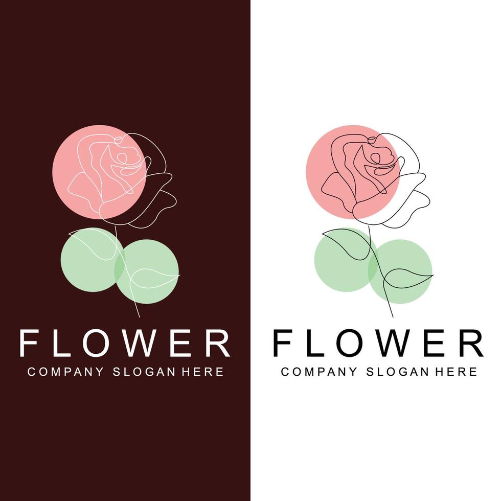 florales Logo-Design, Vektorillustrations-Stillinie Symbol abstrakte Kunstwerke vektor