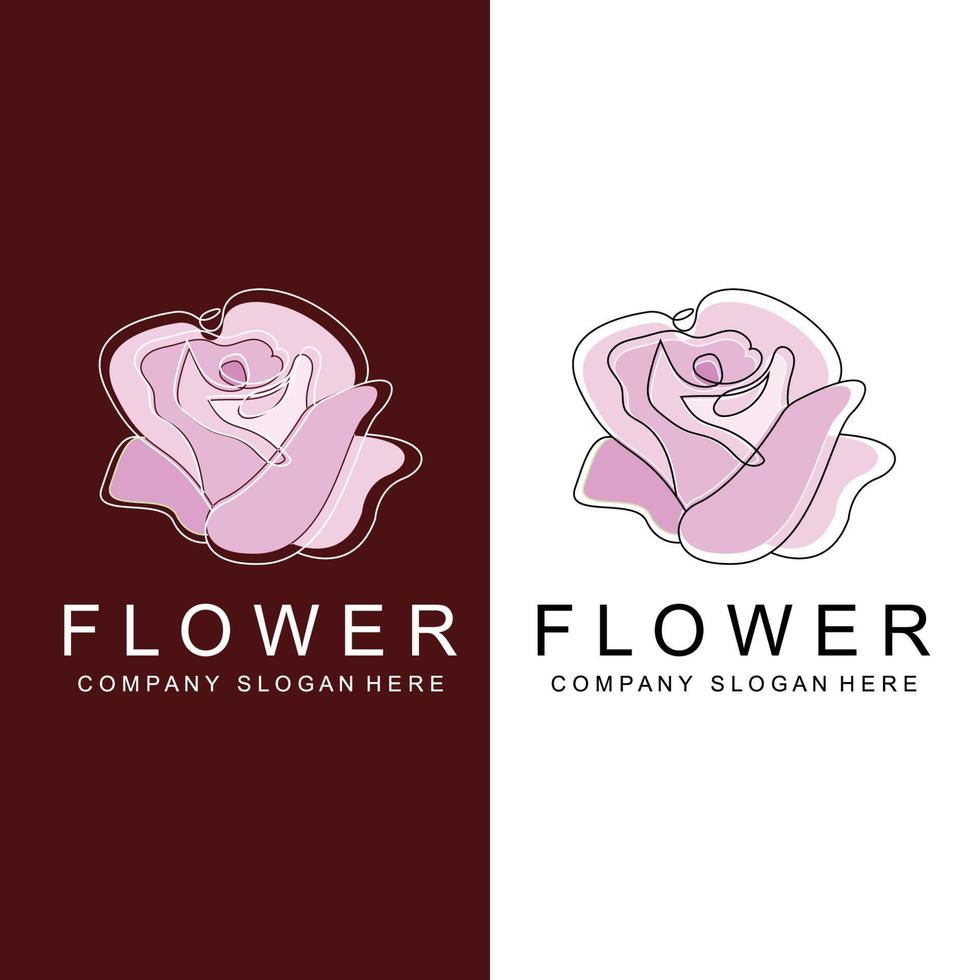 florales Logo-Design, Vektorillustrations-Stillinie Symbol abstrakte Kunstwerke vektor