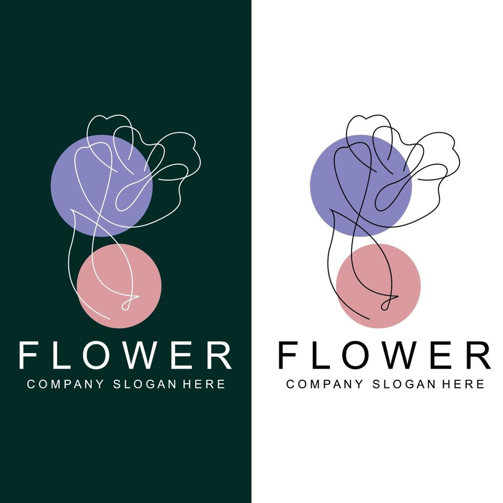 florales Logo-Design, Vektorillustrations-Stillinie Symbol abstrakte Kunstwerke vektor