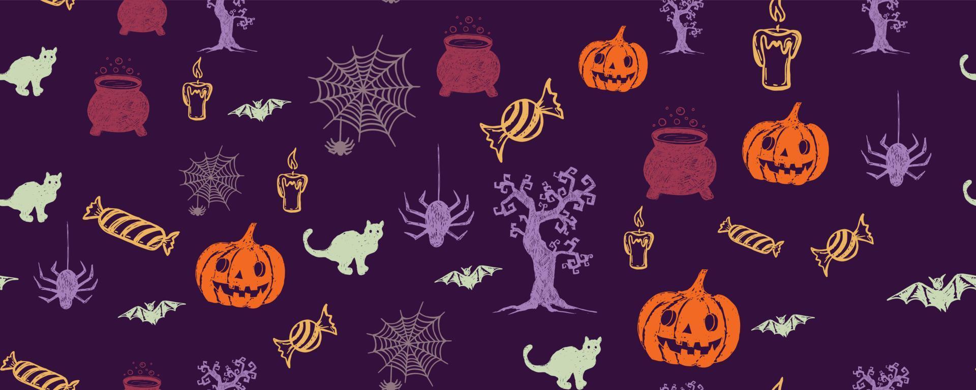 halloween-symbole handgezeichnete illustrationen vektor