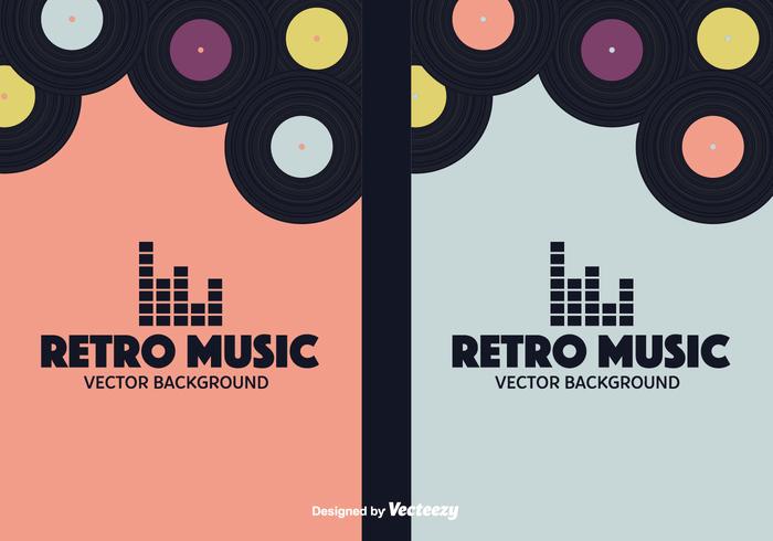 Retro Musik Bakgrunder Vektor Set