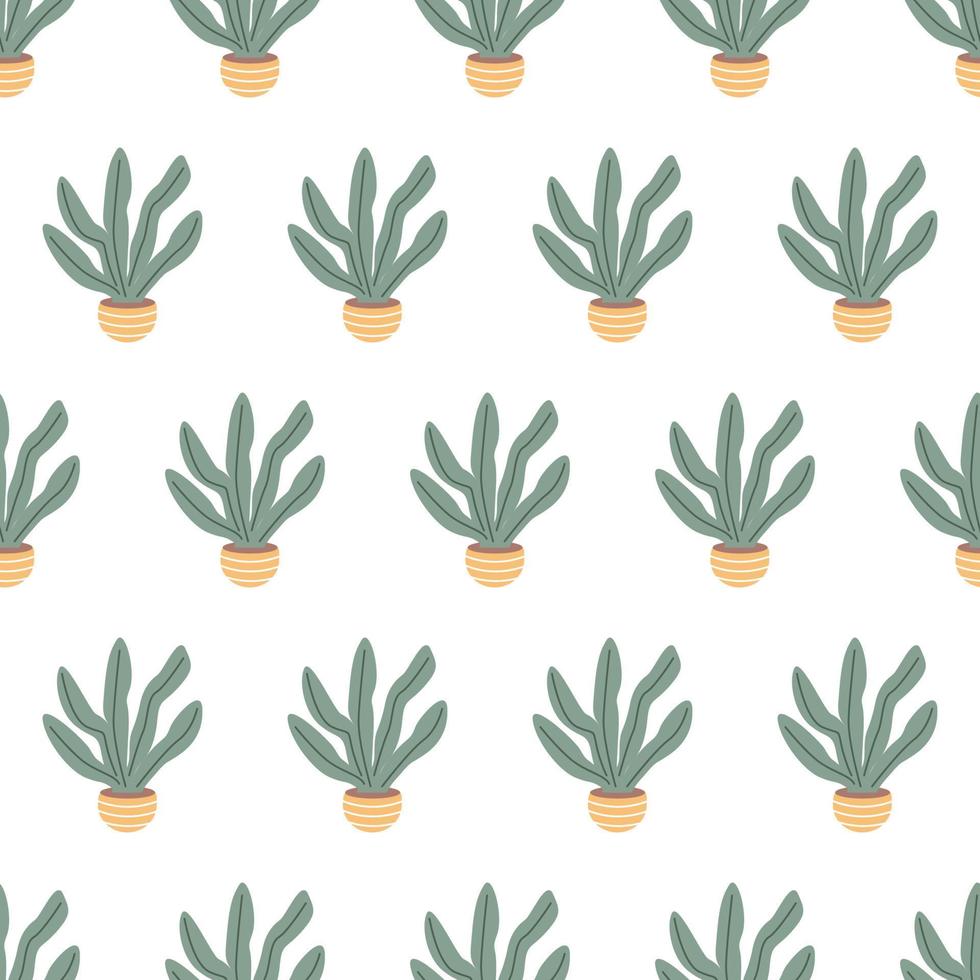 sömlös mönster med skön krukväxter. platt tecknad serie vektor illustration.