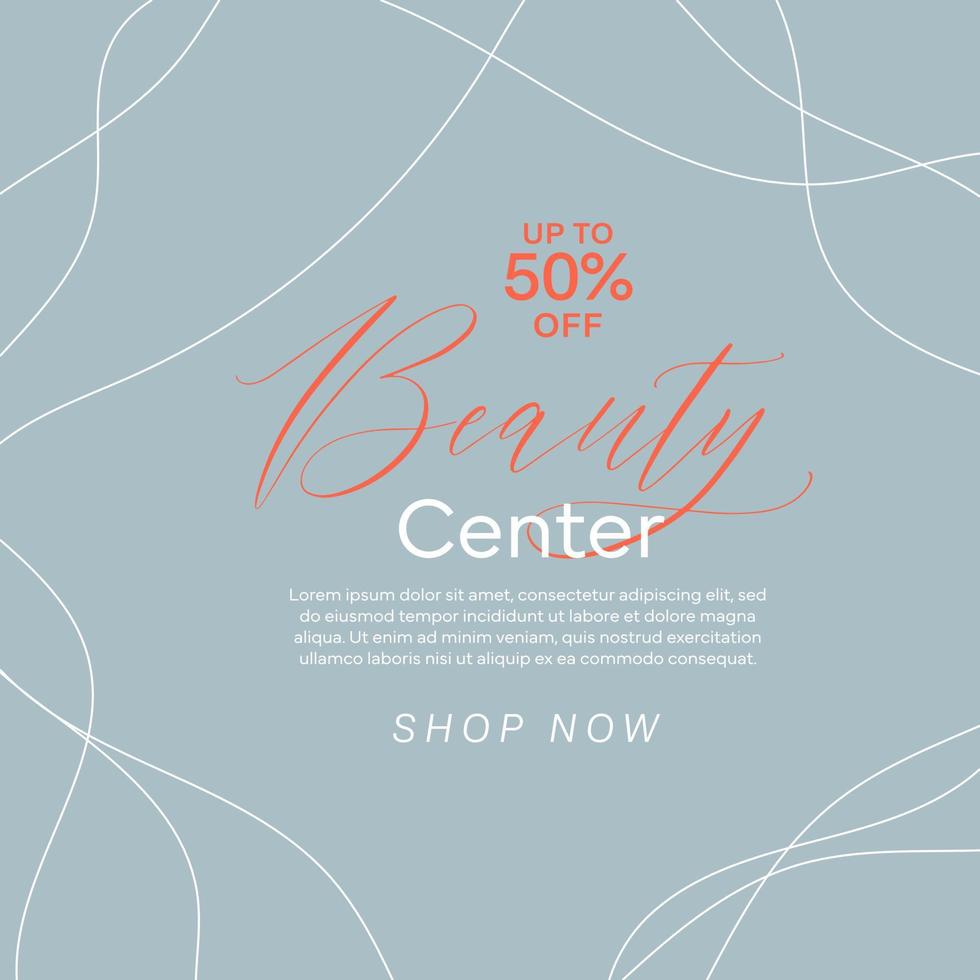 skönhet Centrum smink social media fyrkant baner flygblad mall design.post Bra media för skönhet affisch vektor
