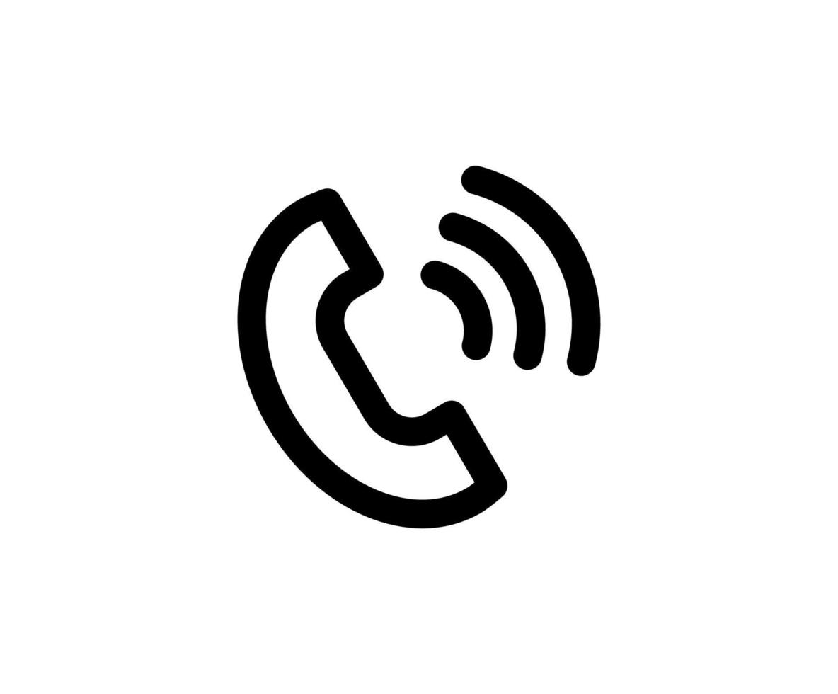 ausgehender Anruf Monoline-Vektor-Logo-Symbol im trendigen flachen Stil. Zeichen isoliert auf weißem Hintergrund. Abbildung des Telefonsymbols vektor