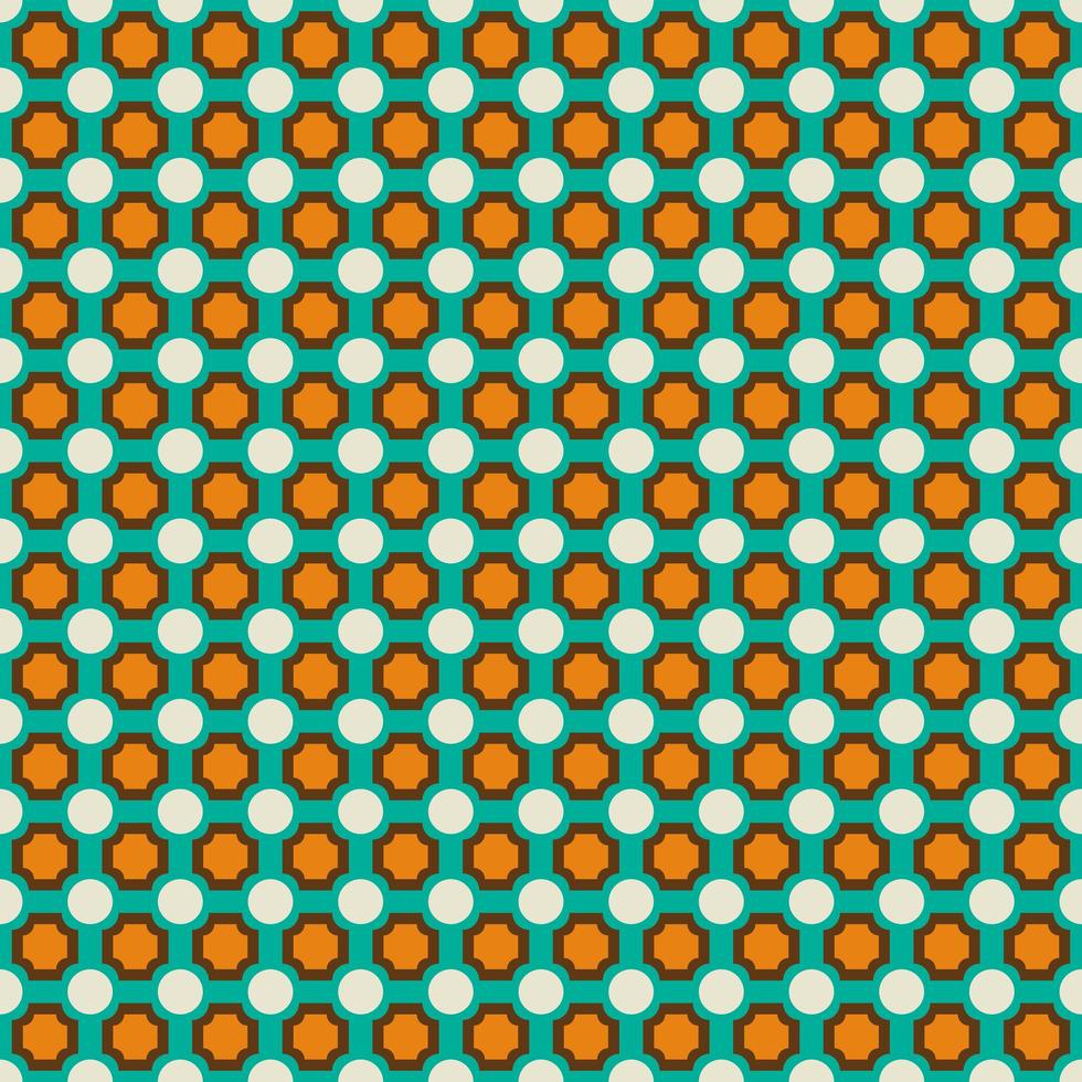 retro blå och orange geometriska sömlösa mönster vektor