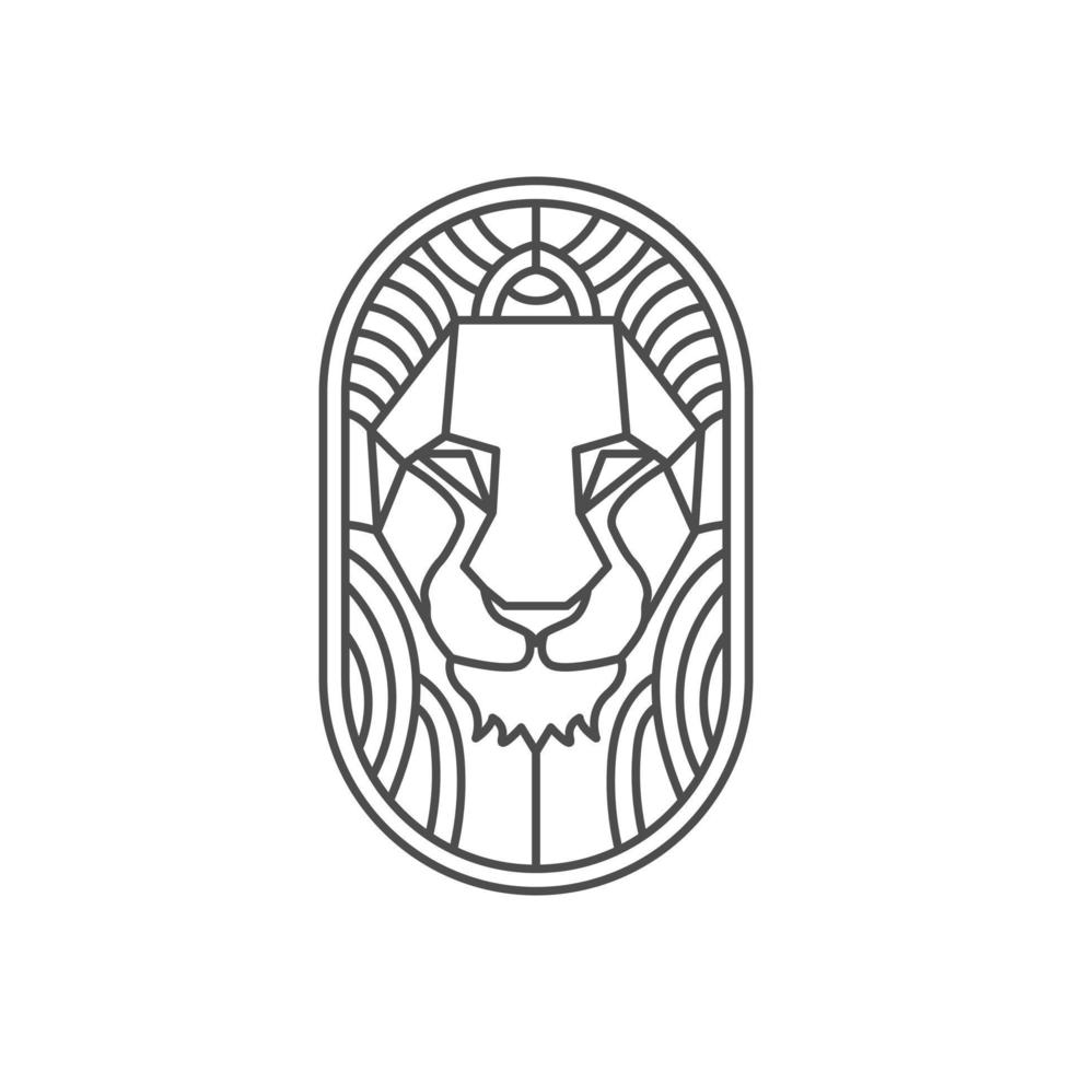 Linie Kunst Löwe Vektor-Illustration Logo-Design-Vorlage vektor