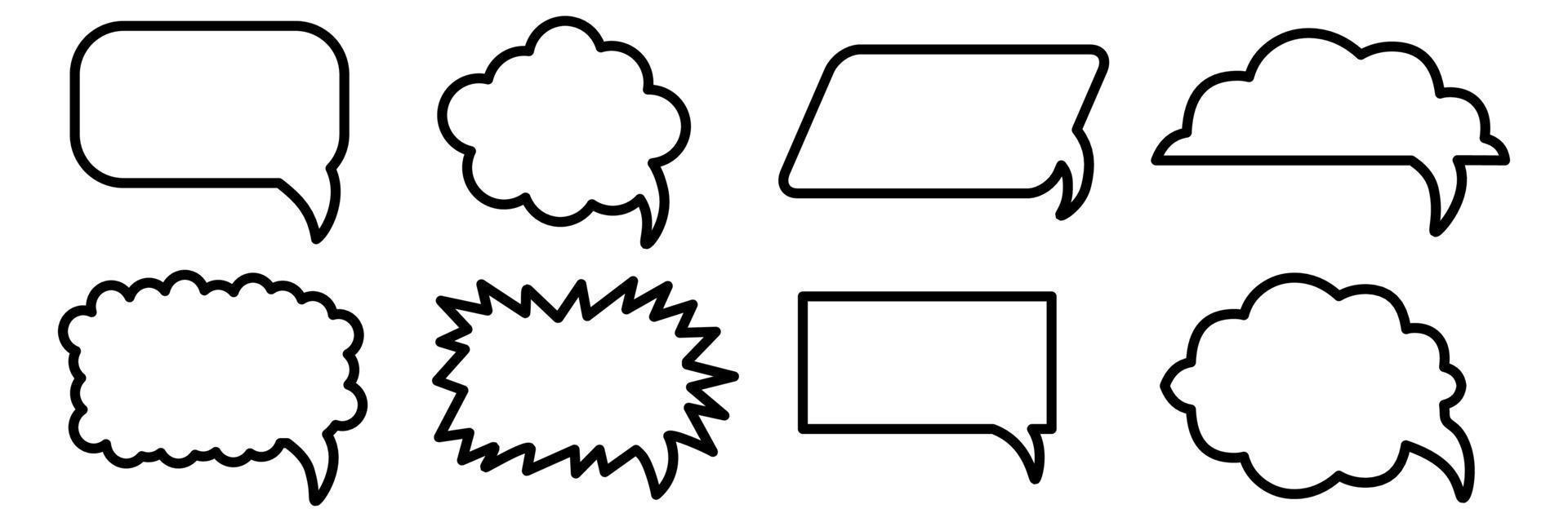 de vanliga uppsättning av Tal bubblor för serier klotter uppsättning element vektor illustration