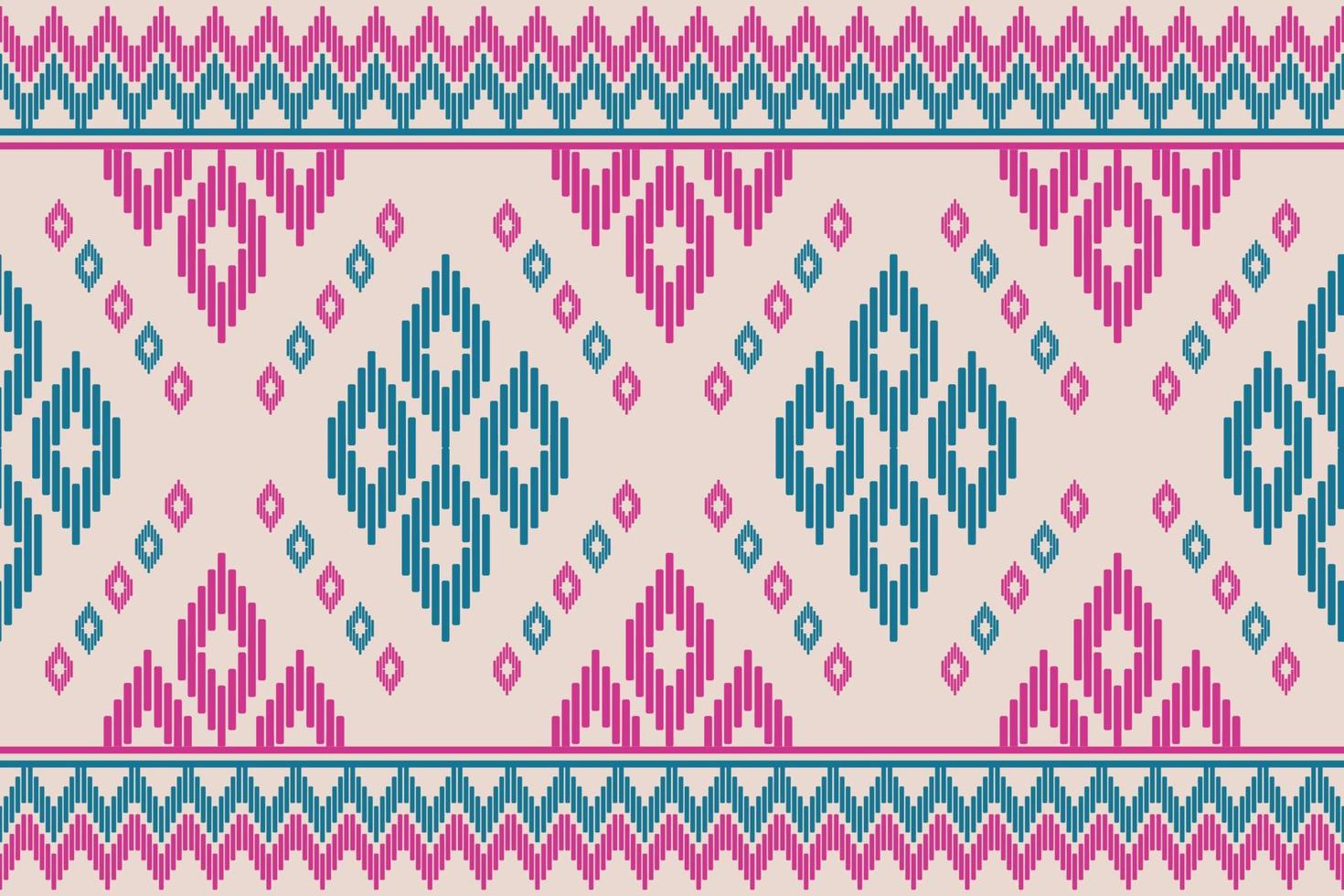 teppich ethnisches muster kunst. ikat nahtloses muster im stammes-. amerikanischer, mexikanischer Stil. vektor