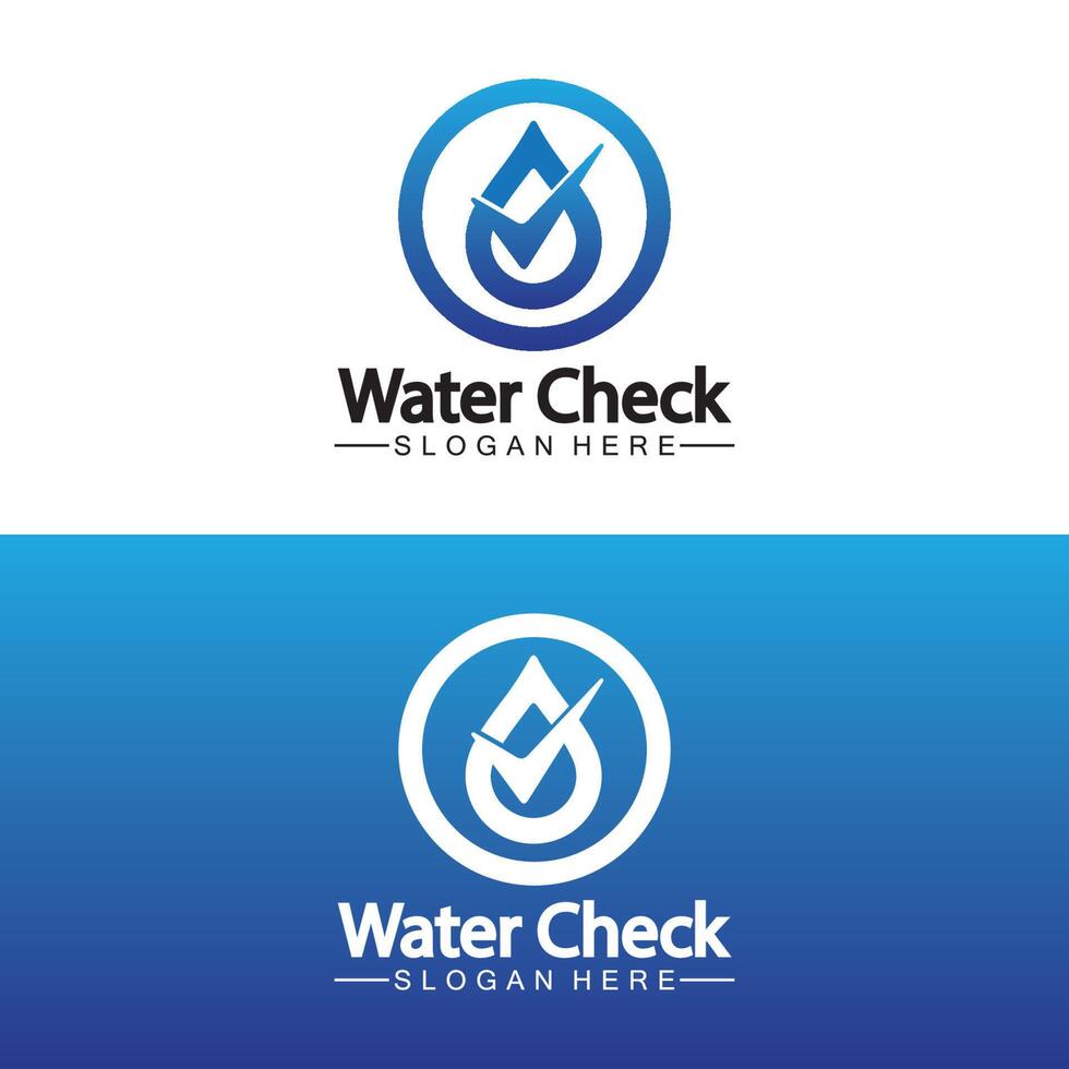 Wassertropfen-Check-Logo-Vektor-Symbol-Illustration vektor