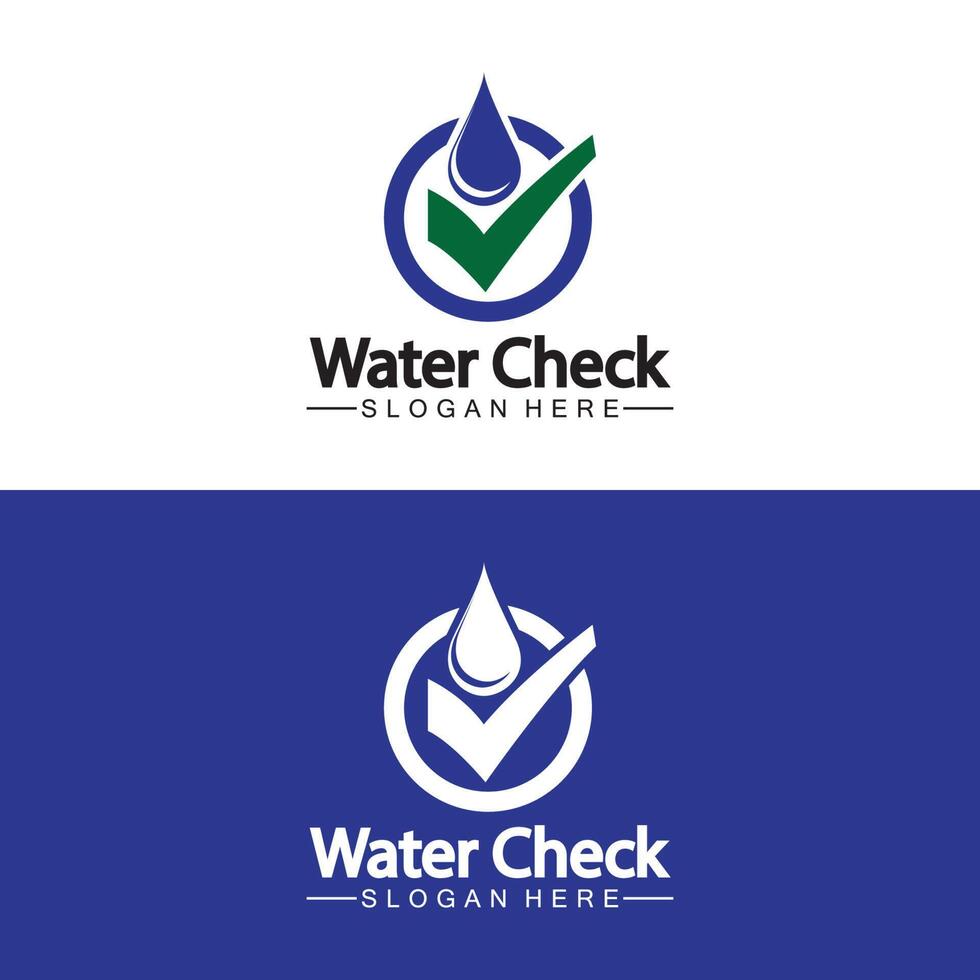 Wassertropfen-Check-Logo-Vektor-Symbol-Illustration vektor