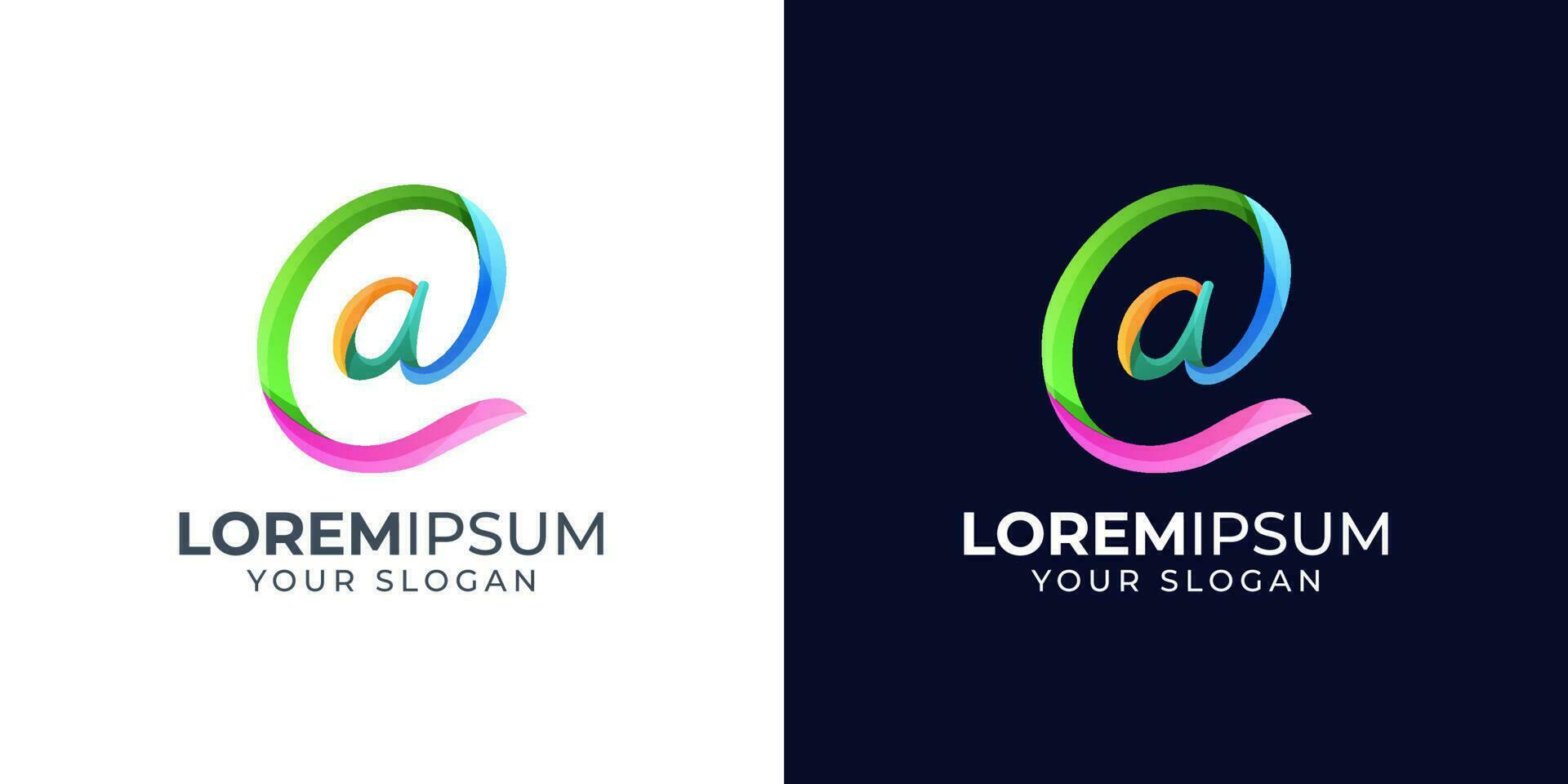 färgrik brev en logotyp design inspiration vektor