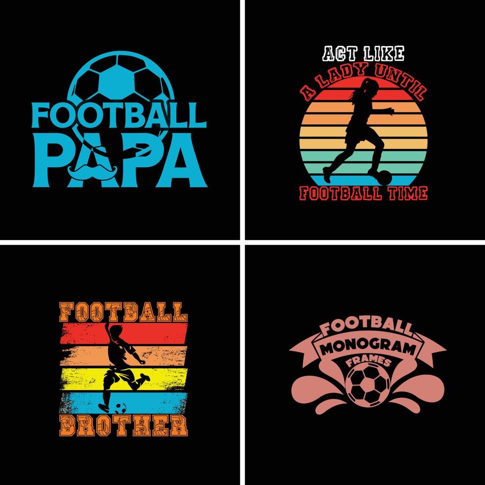 Fußball-Bundle-T-Shirt-Design vektor