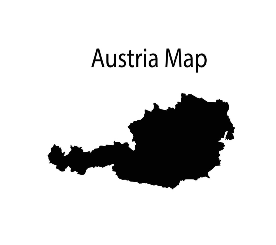 österrike Karta silhuett vektor illustration i vit bakgrund