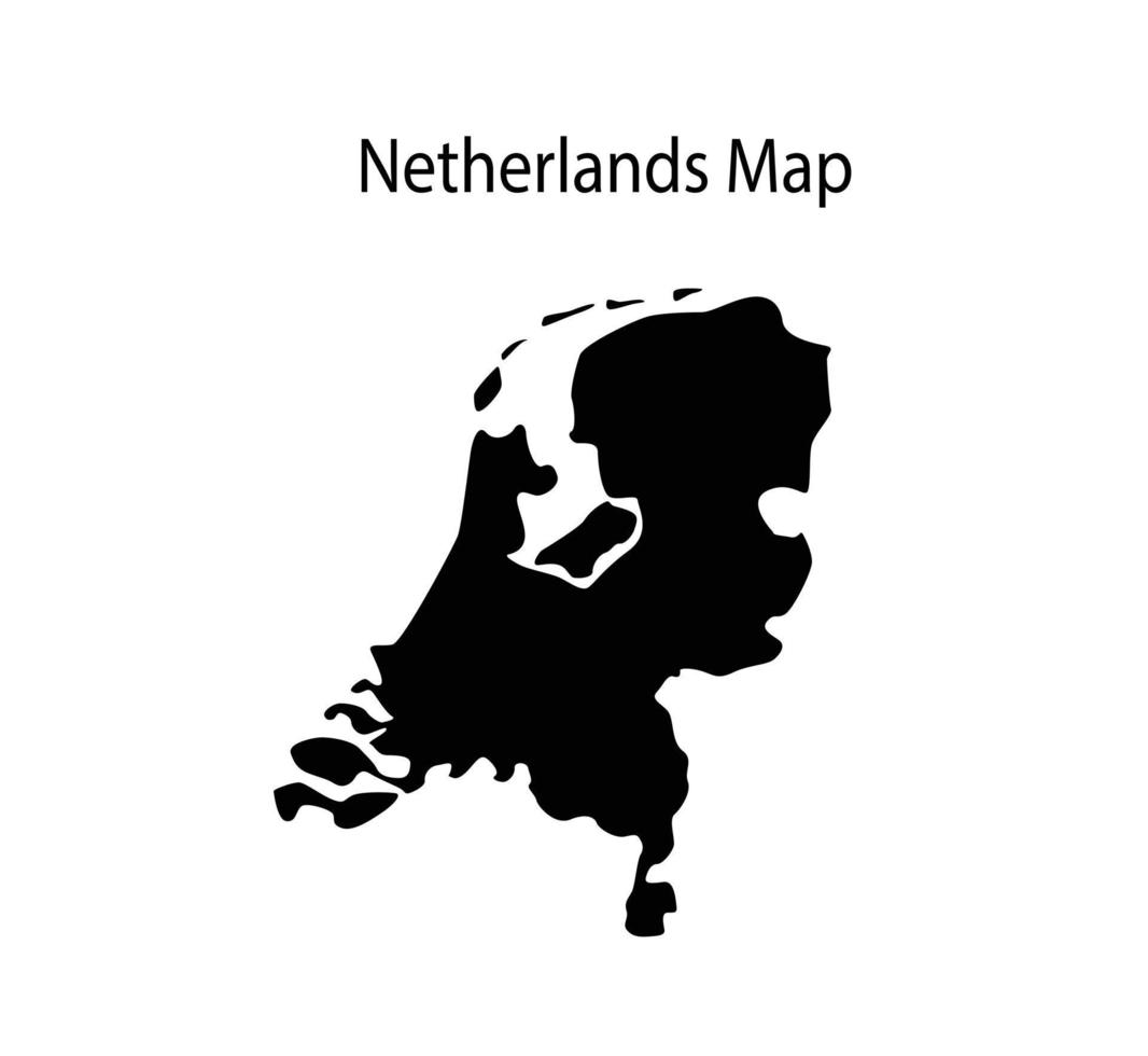 Niederlande Karte Silhouette Vektor-Illustration in weißem Hintergrund vektor