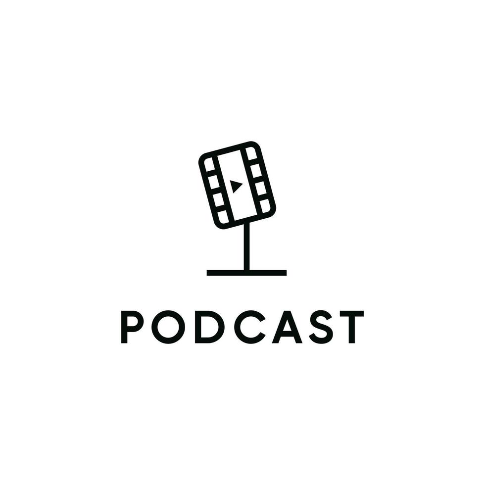 dokumentär filma podcast logotyp design vektor