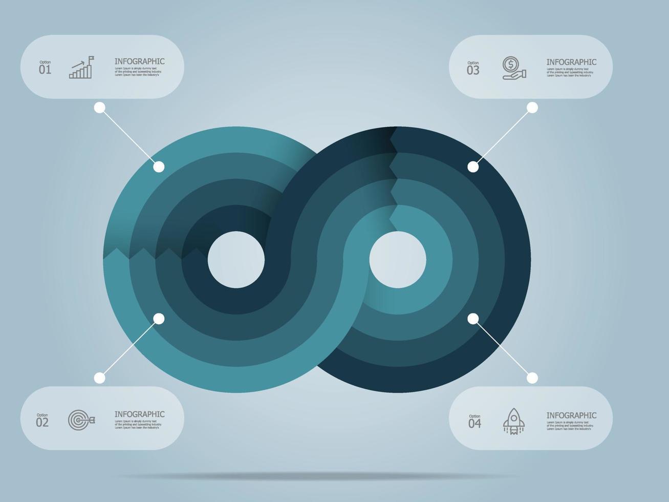 oändlighet cirkel slinga infographic presentation vektor